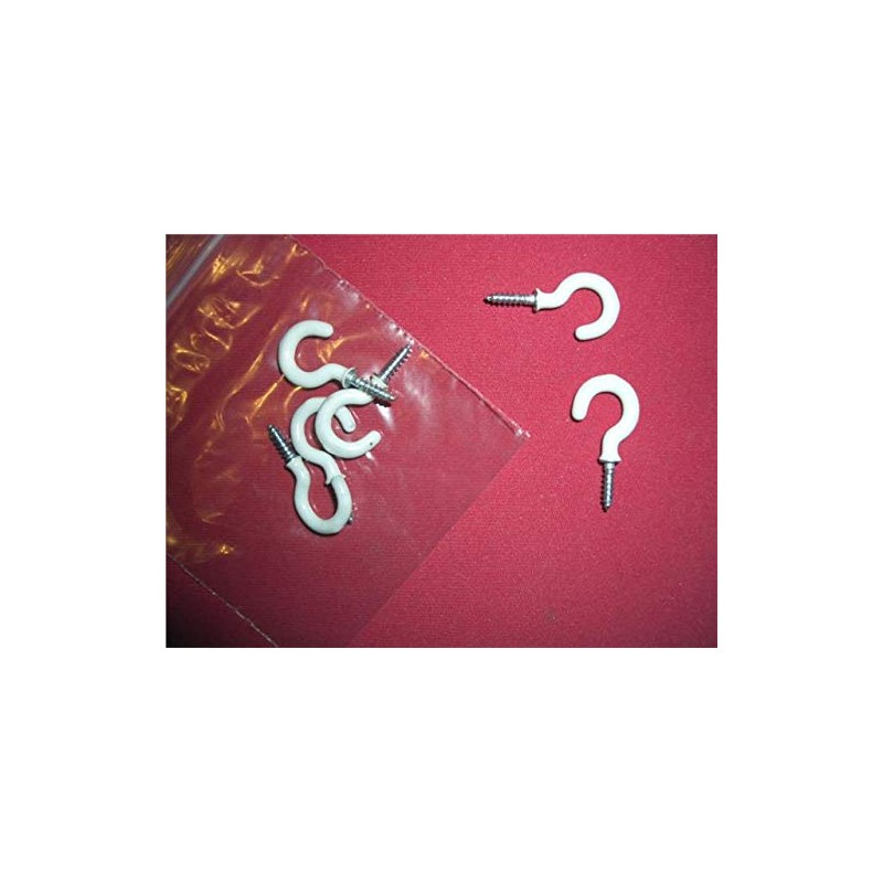 The Home Fusion Company 6 White Cup Hooks + Shoulder
