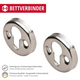 Gedotec Capsule Bed Fitting for Drilling Furniture Connector Steel Bed Connector without Hanging Lock | Lens Head Fitting with Diameter 30 mm | Made in Germany | Pack of 2 - Insertion Fitting for Screws