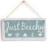 'Just Beachy (Land & Sea)'- Nautical Sign - Handmade Shabby