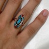 Southwestern Style Turquoise & Coral Gemstone 925 Sterling Silver Ring