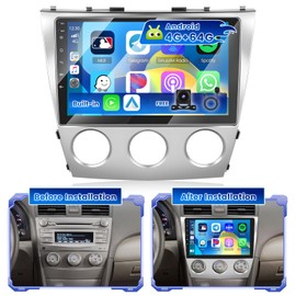 [4+64G] Hikity Android 15 Car Stereo for Toyota Camry 2006-2011 with Wireless Carplay Android Auto, 10'' IPS Touch Screen Radio Bluetooth Mirror Link GPS WiFi SWC AI DSP/FM/RDS/32EQ Backup Cam+Mic