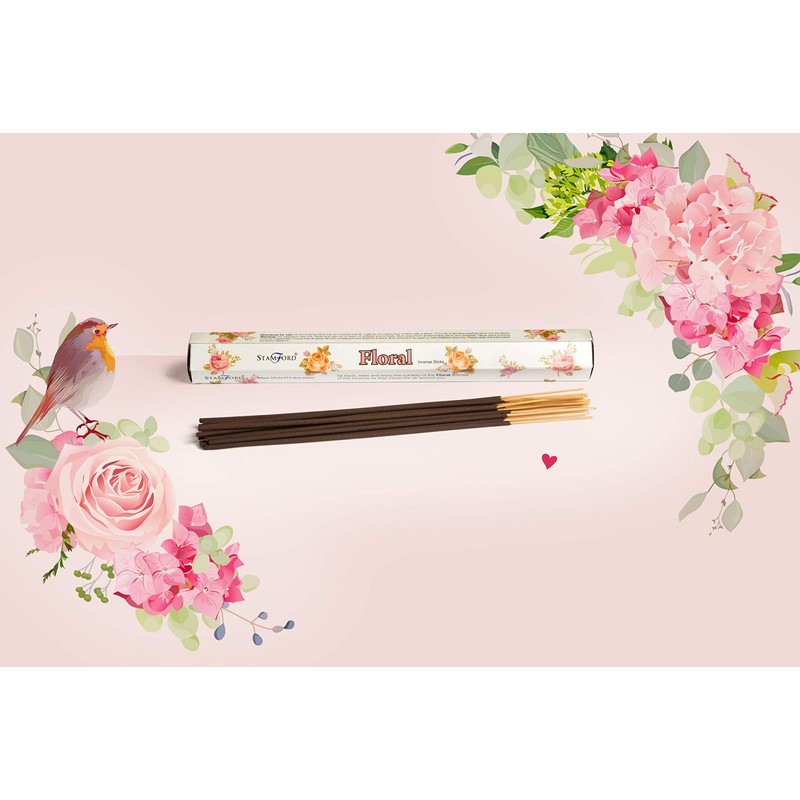 STAMFORD INC. 37314 Floral Incense Sticks, 20 Sticks x 6