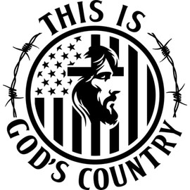 This is God's Country Sticker Decal Vinyl - 5 Inches - Premium Vinyl Sticker for Cars Trucks Laptops, and More - Weatherproof and Durable 2-Pack