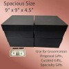 4 Bridesmaids Proposal Luxury Boxes-Black Embossed-2 Piece Rigid Lid and