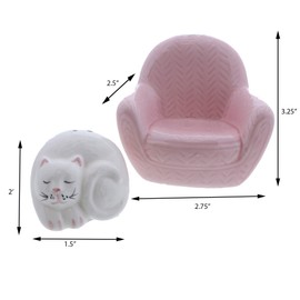 Cat Salt and Pepper Shaker Sets Novelty Cat Lover Gift - Cat in Chair