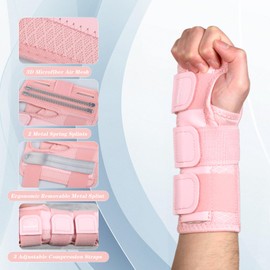 NuCamper Wrist Bandages, Adjustable Right / Left Wrist Splint Carpal Tunnel Syndrome for Women Men, Removable Splint Wrist Support Tendinitis, Arthritis, Sprain Recovery, Sports
