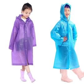 Nyicey Raincoat for Kids, Kids Rain Ponchos Reusable Emergency for for Camping Hiking Traveling Backpacking
