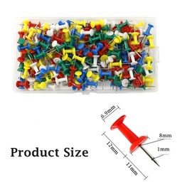 Luoqun88 Multicolor Push Pins, Thumb Tacks Push Pins, 200 Pcs Reusable Drawing Pins with Storage Box, Board Pins for Cork Boards, Bulletin Boards, and Office Use (Multi)