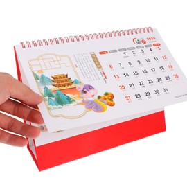 OHPHCALL Chinese Desk Calendar, 2025 Standing Desktop Calendar Year of The Snake Calendar Monthly 12 Months Calendar Schedules Planner Academic Calendar for Home Office