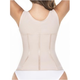 MARIAE FAJAS RA004 Colombianas Open Bust Compression Vest Body Shaper for Women Hourglass Figures with Elastic Bones Beige M