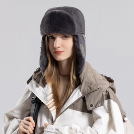 HUAMULAN Women Men Winter Trapper Hats Ear Flaps Ushanka Trooper Hunting Hat Outdoor Ski Snow Windproof Cap