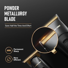 SUPRENT PRO Professional Hair Clippers for Men- USB-C Rechargeable Barber Hair Trimmer & T-Blade Trimmer Combo with 5V-Boost Technology- Cordless Clippers- LED Display Black