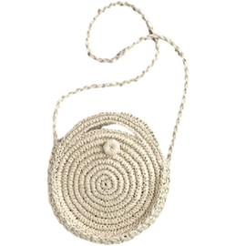 Kokomari Women's 2-Way Basket Bag, Circle, Round, Cross-shaped, Cross-body, beige