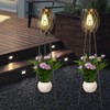 2 Pack Solar Lights Outdoor with Plant Stands, Solar Floor