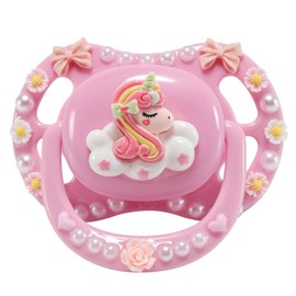 CutiePlusU Chupete de Tamaño Adulto para Adultos DIY Hecho a Mano Escudo Grande - Unicornio Rosa