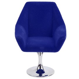 Mini Furniture Armchair for 1:12 Miniature Doll House Rotate Flocking Chair AccessoriesBlue
