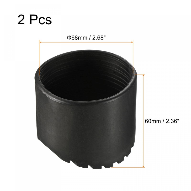 sourcing map Ladder Non-Slip Feet Mat 68mm ID Rubber Round