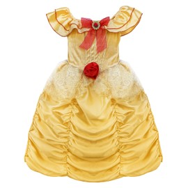 Belle (Beauty) Princess Dress Costume Dress-up -Large Yellow