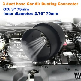 AIMCOCO 3inch Car Air Ducting Connector Straight Air Heater Duct Joiner Connector Pipe 3'' 75mm OD Black diesel heater duct hose (2PCS)