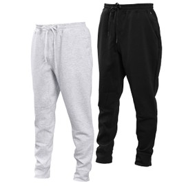 Kenneth Cole REACTION Stretch Scuba Knit Joggers for Men Pack of 2, Active Mens Joggers with Pockets, 2-Pack with Grey and Black Joggers Sweatpants (Black/Heather Grey, X-Large)