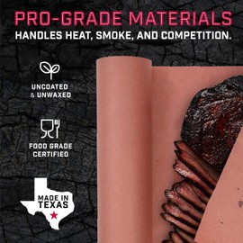 DIY CREW Pink Butcher Paper Roll - 24 Inch x 200 Feet - Food-Grade Peach Butcher Paper for Smoker, BBQ, Smoking and Wrapping Meat - Unbleached, Unwaxed and Uncoated - Made in USA