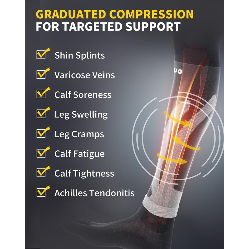 CAMBIVO Calf Compression Sleeves for Men & Women, 2 Pairs