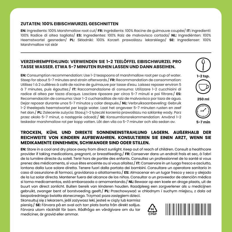 Marshmallow Root Tea 125g 4.4 oz by Alpi Nature, Marshmallow