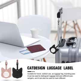 AFCJLTO Set of 2 Cat Luggage Tags with Address Tags - Name Tags for Suitcases and Luggage - Individual Suitcase Lettering for Easier Recovery - Ideal Travel Companion