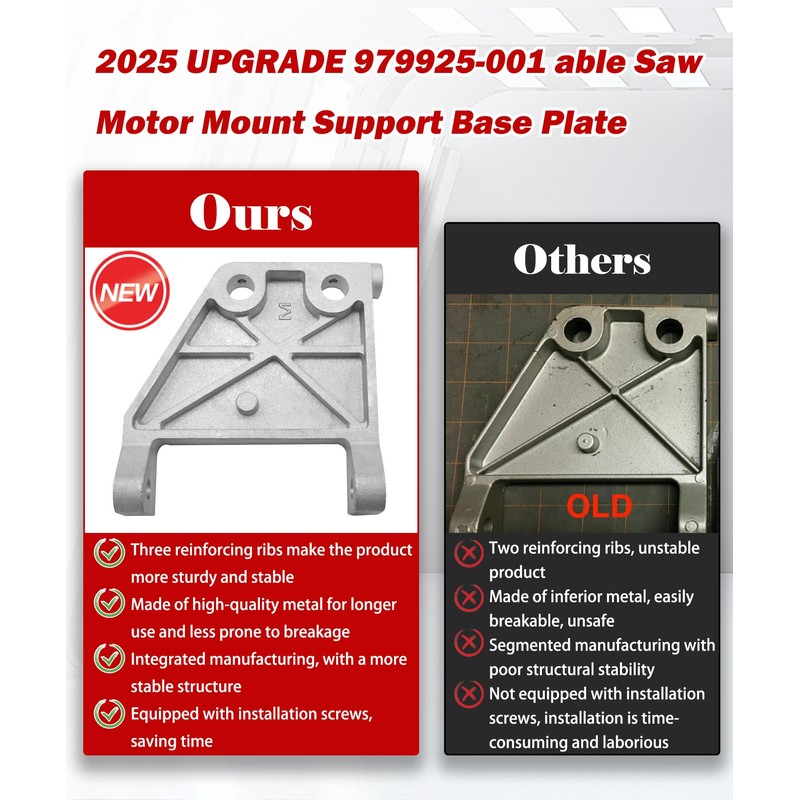 New Upgrade Table Saw Motor Mount Support Base Fits For
