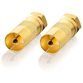 SEBSON SAT Antenna Adapter Set - 4 x F-Connector to Coaxial Socket (IEC) - Antenna Cable Adapter for TV, SAT Receiver, Cable Router with F Connection