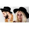 Classic Flat Top Fedora for Women - Mens Bowknot Porkpie