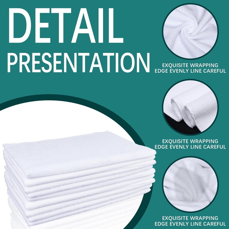 10 pcs Sublimation Towels Blank,12 x 12 Inch white microfiber