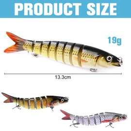 Swavitie Set of 3 Fishing Lures, Perch Wobbler, Pike Fishing Bait, Predatory Fish Set, Swimbait, Small, Lifelike Artificial Bait, Fishing Bait for Zander and Pike, Trout, Bass