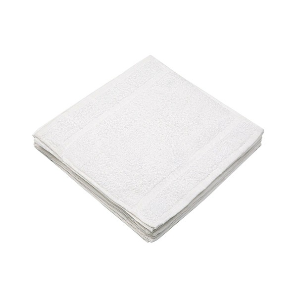 Seleq White Cotton Washcloths Bulk 400GSM 12" x 12" for