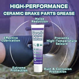 AstraVox Anti-Seize & Squeal Ceramic Brake Grease for Automotive, Heat Resistant Brake Parts Lubricant with Brush for Caliper, Pin, Pad and Metal Parts, Rust Corrosion, Efficient Lubrication 1oz (2)