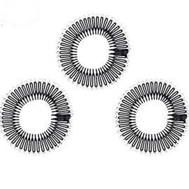 TUICARE 3Pieces Full Circular Stretch Comb Flexible Plastic Circle Comb Stretch Hair Comb Headband Hairband Holder for Women Girls