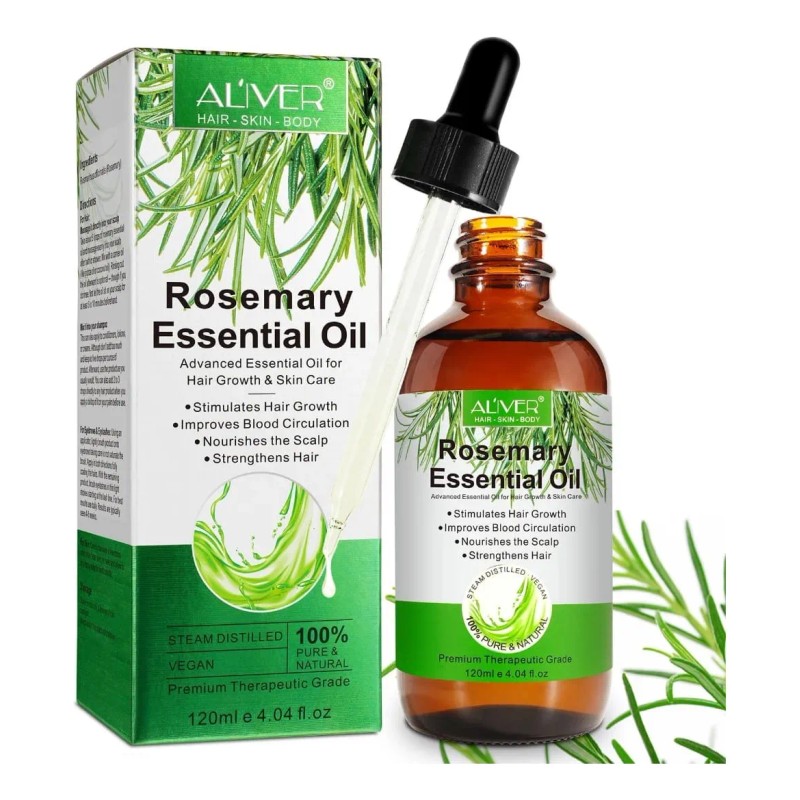 Aceite Esencial Romero 100% Puro Cabello Barba Cejas 120 Ml