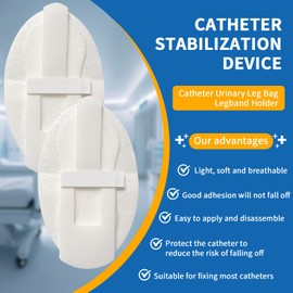 Reevnnmer 10 pcs Catheter Stabilization Devices,Self-High Adhesive Catheter Supplies for Single/DoubleTube Holder Catheter Tape Fixation Device Strap Fixing Accessories,Catheter Holder