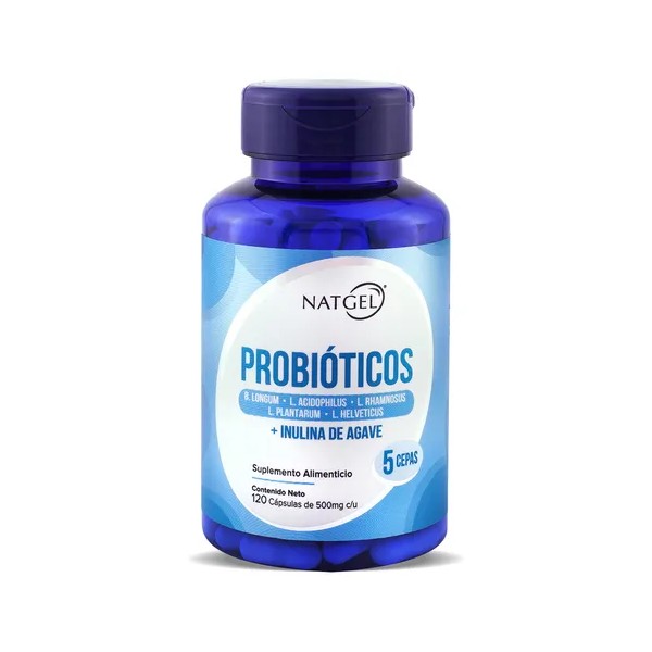 Probióticos Prebióticos Inulina de Agave 120 Capsulas Natgel