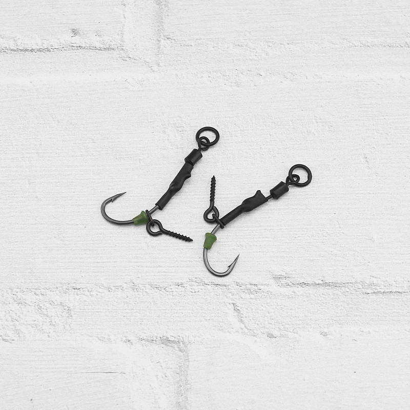 ECSiNG Pack of 12 Screw Swivel Fishing Hooks Anti-Ground Fishing