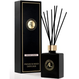 Reed Diffuser-Fresh Linen Reed Diffusers for Home - 5 oz.Oil Diffuser Sticks - Bathroom Diffuser Set- Scent Diffusers for Home- Oil Diffuser Reeds,-Scent Sticks in Oil-office smell good stuff for desk
