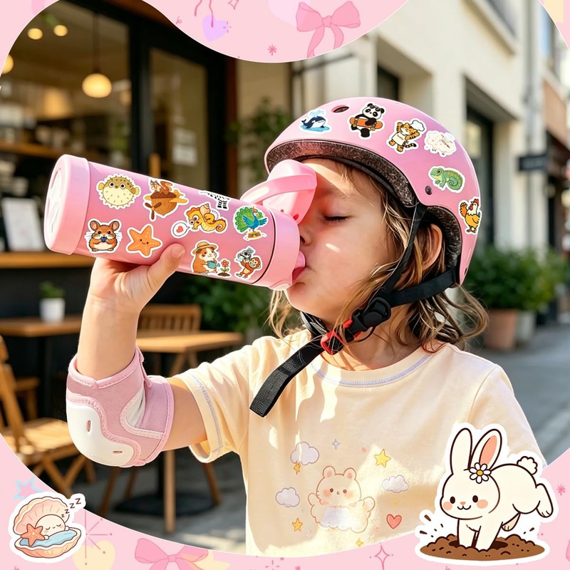 202Pcs Cute Cartoon Animal Stickers Water Bottle Stickers Pet Bulk