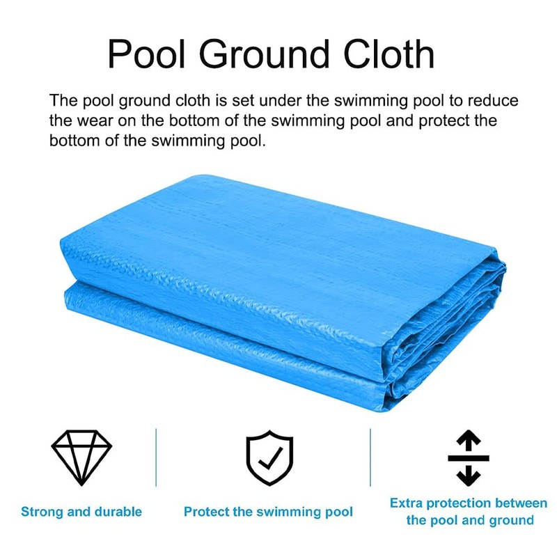 Pool Ground Cloth, Foldable Swimming Pool Floor Protector, Waterproof Rectangular