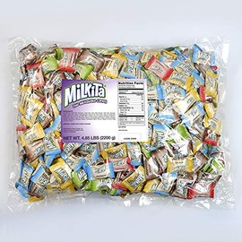 Milkita Creamy Shake Candy Bulk Pack, Gluten Free Chewy Candies with Calcium & Real Milk, Zero Trans Fat, Low-Sugar, Assorted Flavors (Vanilla, Strawberry, Chocolate, Honeydew, Banana), 550 Pcs