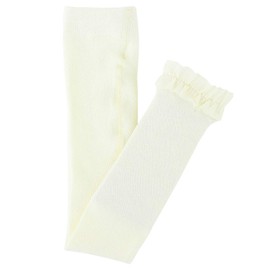 RuffleButts Ivory Footless Ruffled Tights - 6-8