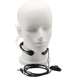 Flexible Throat Mic Microphone Covert Acoustic Tube Tactical Walkie Talkies Earpiece Headset with Finger PTT is Compatible with Midland LXT118 GXT1000VP4 LXT500VP3 LXT600VP3 LXT380 2-pin