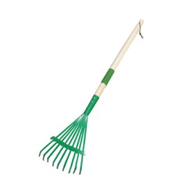 Fenteer Garden Rake Leaf Rake Raking Grass and Leaves Tool,9 Tines Home Farming Garden Tool,Accessories for Yard Garden Shrub Lawns, Green