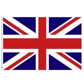 5ftx3ft Large Union Jack Flag Banner, Double Sided With Brass Eyelets-Vivid Color and UV Fade Resistant Britain National Flag for VE-Day 80th Anniversary Garden Street Coronation Street Party Decor
