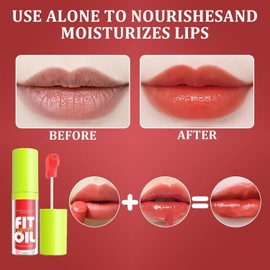 Labiales Pintalabios 4 Colores Brillo de Labios Aceite Labial Hidratante Lip Plumper Gloss Lipstick, Bálsamo Labial Nutritivo con Color Hidratación Intensa y Elimina Arrugas de los Labios (B)