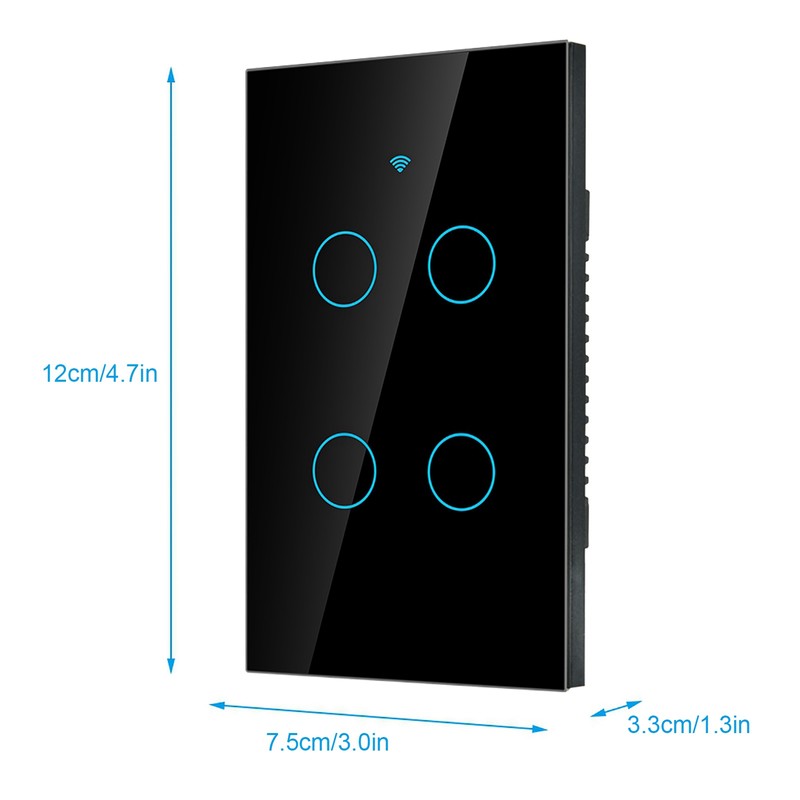 WiFi Touch Screen Switch Single Circle for 4‑Way AC